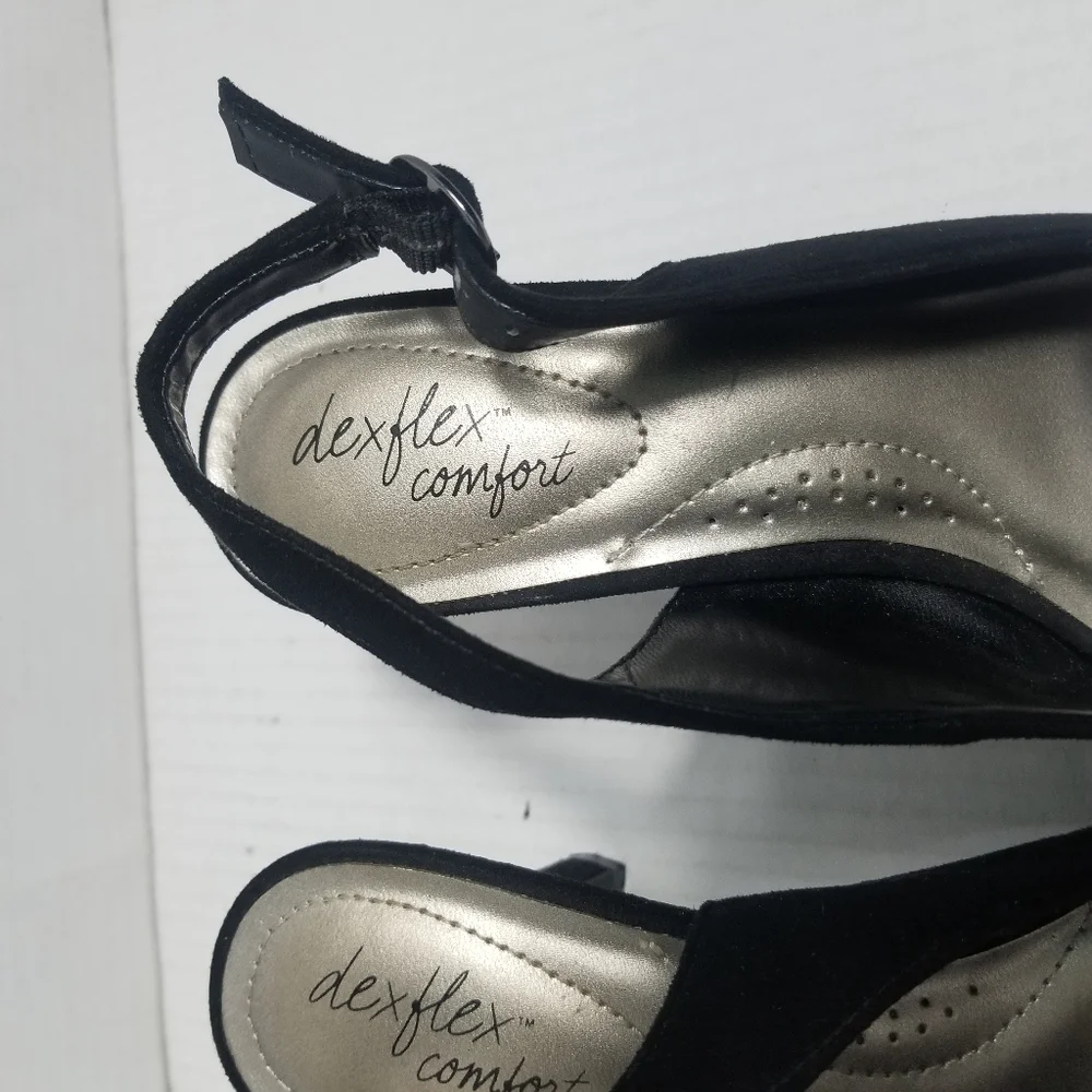 DEXFLEX COMFORT WOMEN'S BLACK SLINGBACK HEELS SIZE 6.5